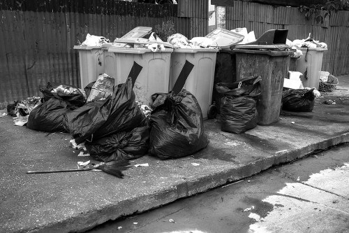 Van loaded with garden waste at a terraced house in Erith