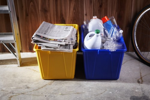 Waste removal trucks operating in Erith
